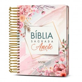 Biblia Anote Nvi Flor Aquarela Espiral