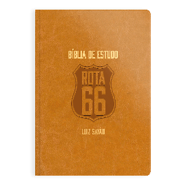 Bblia de Estudo Rota 66 com Luiz Sayo Capa Luxo Caramelo