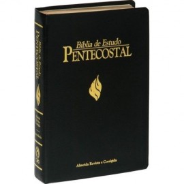 Biblia Pentecostal Media Preta Luxo Sem Harpa