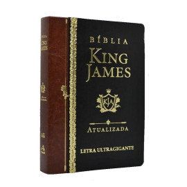 B�blia King James Luxo  RA Ultra Gigante Capa Preta e Marrom 