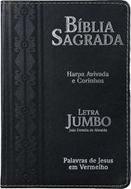 Bblia Letra Jumbo Capa PU Luxo Preto Arabesco