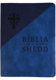 B�blia de Estudo Shedd - Couro Sint�tico Duotone Azul