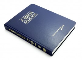 Bíblia ACF Letra Média Fina - Semi Luxo Azul com indice