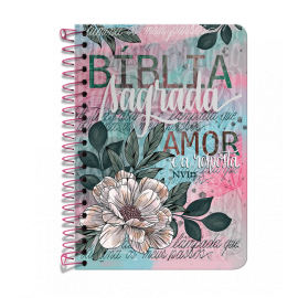 Bblia Anote NVI espiral - Flor Artstica