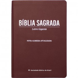 B�blia Luxo  NAA - Letra Gigante - Linha Ouro Vinho