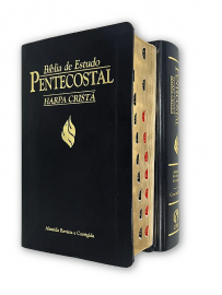 B�blia de Estudo Pentecostal M�dia Luxo Com Harpa e Indice