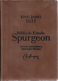Bíblia De Estudo Spurgeon BKJ 1611 Couro Legitimo Marrom
