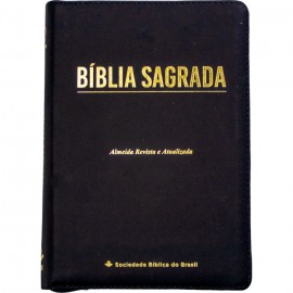 B�blia Letra Grande Edi��o ouro Preta Z�per