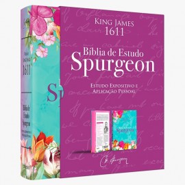 Bíblia De Estudo Spurgeon BKJ 1611 L. Grande Floral
