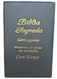 B�blia Letra Grande Z�per Econ�mica Lateral Pintada Palavras de Jesus em Vermelho