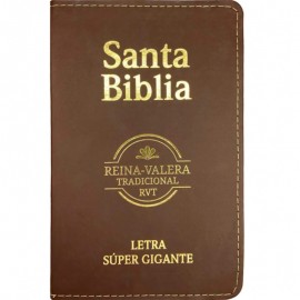 Bíblia Sagrada em Espanhol RVT Letra Gigante Luxo Marrom