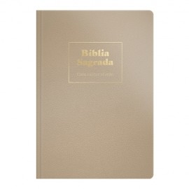 Biblia Rc Grande Com Cantor Cristo - Luxo Champanhe