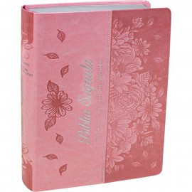 Biblia Letra Gigante  A.R.C Com Letras Vermelhas Sbb Rosa Com �ndice