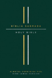 Bíblia Bilíngue, Português/Inglês, ACF/KJV, Couro Soft, Verde, Leitura Perfeita