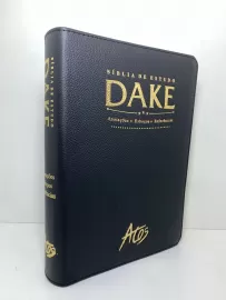 B�blia De Estudo Dake Com Capa De Couro Legitimo Preta