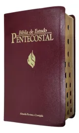 B�blia Estudo Pentecostal Media Com Harpa Vinho Luxo Com Indice