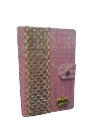 B�blia Letra Hiper Gigante Rosa Pedraria Lateral Dourada Com Caneta