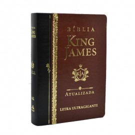 Bíblia King James Luxo  RA KJA Ultra Gigante Capa Marrom e Preta