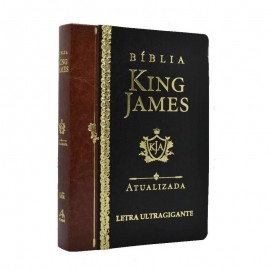 B�blia King James Luxo  RA Ultra Gigante Capa Preta e Marrom 