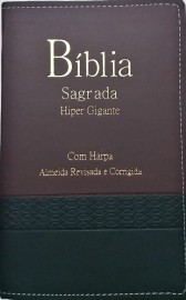 Biblia Hiper Gigante Luxo Bicolor Com Harpa ndice Estrela cpp