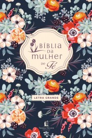 B�blia da Mulher de F�, NVI, Letra Grande, Couro-soft com estampa florida