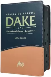 Bblia de Estudo Dake Letra Grande Capa Luxo Preta e Caramelo Com Indice