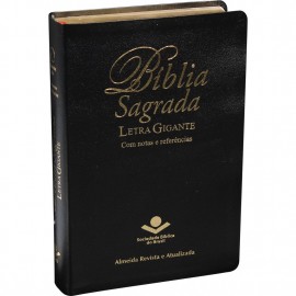 Biblia L. Gigante Ra Luxo Preta Com Notas e Referencias