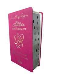 B�blia Letra Hipergigante Luxo Pink Com Harpa 774  Palavras de Jesus Em vermelho