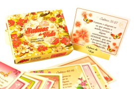 Caixinha de Cart�es de Mensagens de Vida Diaria Para Mesa P�o de VIda Salmos de Vida