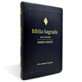 B�blia Com Harpa Crist� Luxo Letra Grande Preta NAA