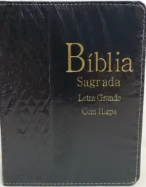Biblia Tijolinho Luxo Letra Grande Com Harpa Estrela Cpp