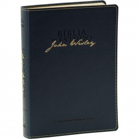 Bblia de Estudo John Wesley Capa Luxo Azul