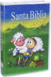 Santa Biblia para ni�os, econ�mica, tapa Verda, sobrecubierta cristal