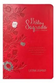 B�blia Letra Jumbo  ARC Harpa Avivada e Corinhos Capa Luxo Vermelho