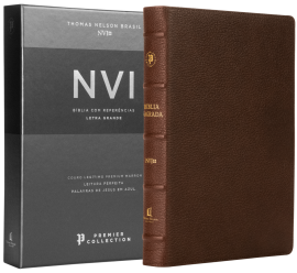 B�blia NVI Premier Collection, Couro Leg�timo, Capa Vinho, Leitura Perfeita