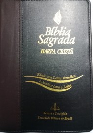 B�blia Letra Gigante Com Harpa Luxo bicolor SBB CPAD