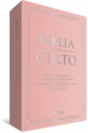 B�blia do culto Letra Gigante Cl�ssica luxo Rosa com harpa