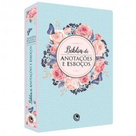 Biblia De Anotacoes E Esbocos - Azul Floral