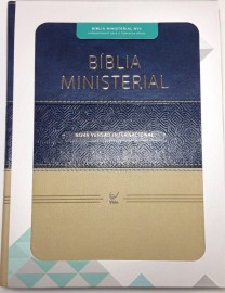 Biblia Ministerial Luxo Azul E Bege Nvi