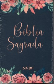 Biblia Nvi Capa Especial 2 cores  Rosas Capa Dura