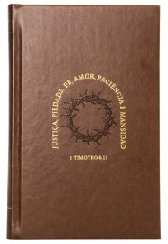 B�blia NVI, Letras de Jesus em vermelho, PU sobre Capa Dura marrom, Tim�teo
