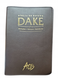 B�blia De Estudo Dake Com Capa De Couro Legitimo marrom