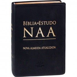 Biblia De Estudo NAA  Couro Legitimo Preta