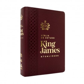 B�blia De Estudo King James RA Letra Grande Capa Luxo Vinho