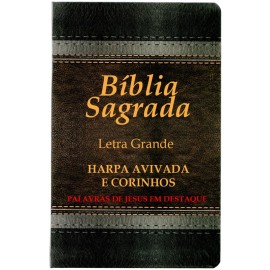 Biblia Letra Gigante A.R.C Luxo Laminada Com Harpa Marrom