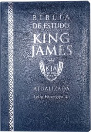 Biblia de estudo King James Atualizada Luxo azul