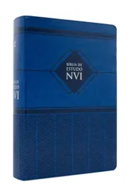 B�blia de Estudo NVI  Luxo Azul