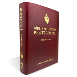 B�blia Pentecostal Grande  Vinho luxo Edi��o Global