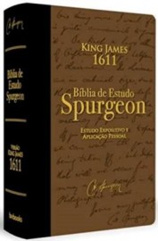 Bblia Estudo Spurgeon BKJ 1611 Letra Grande Preta com Marrom