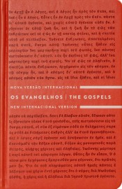 Os Evangelhos, Edi��o Bil�ngue, Portugu�s/Ingl�s, NVI/NIV, palavras de Jesus em azul  Capa Vermelho